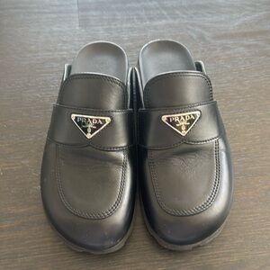 Prada clog shoes black size 37